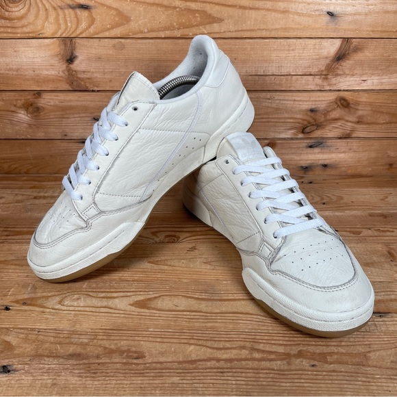 ADIDAS Originals Continental 80 Trainers Sz UK 9 Men Beige Leather Lace Up Shoes - Picture 7 of 13